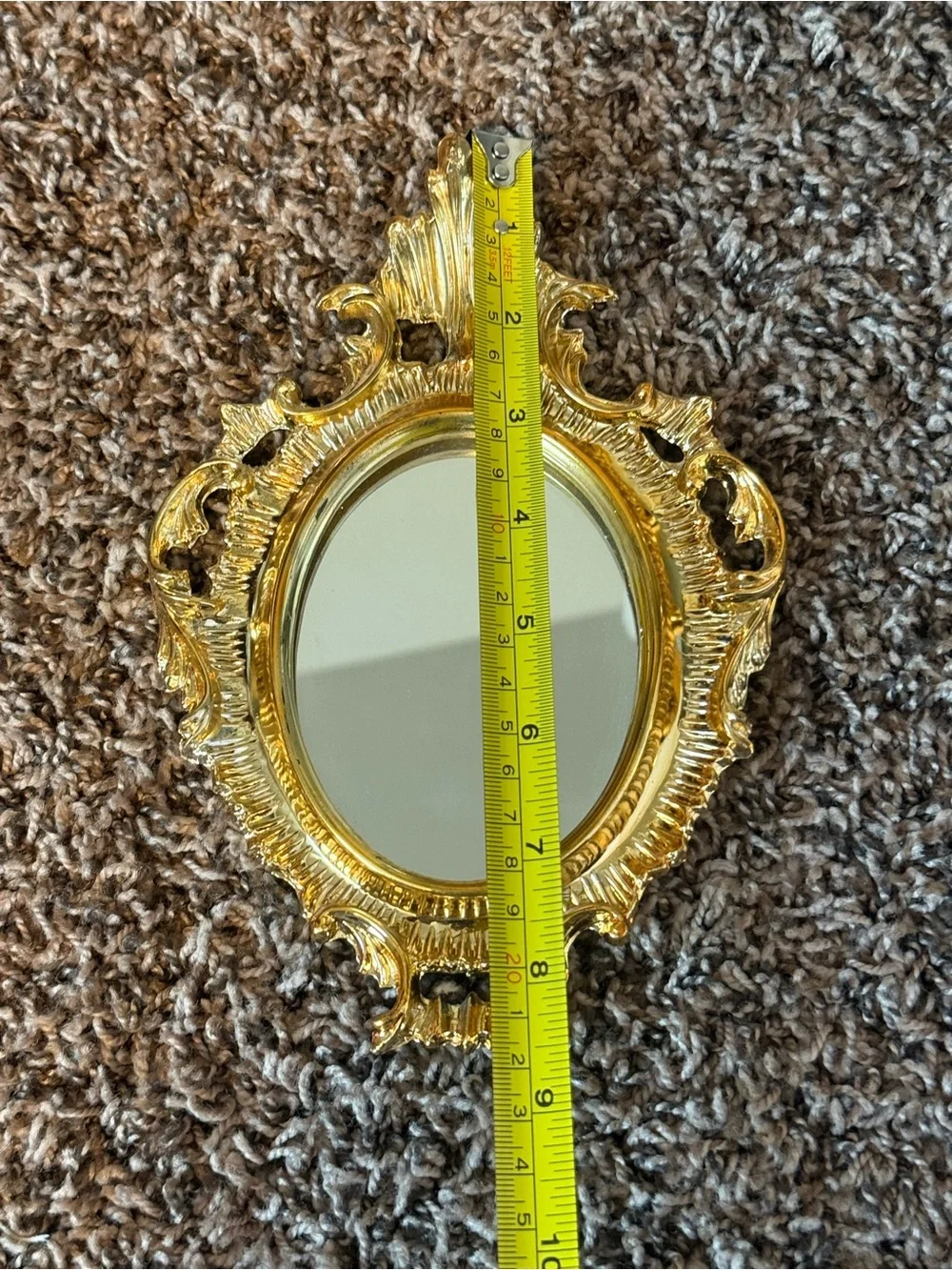Vintage Ornate Gold Oval Wall Mirror